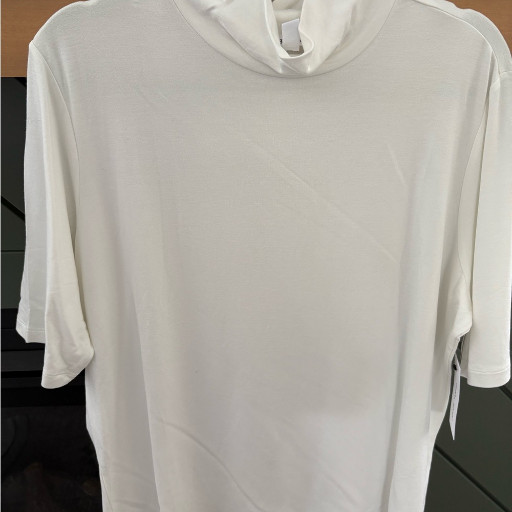 Tribal White Turtleneck with Short Sleeves